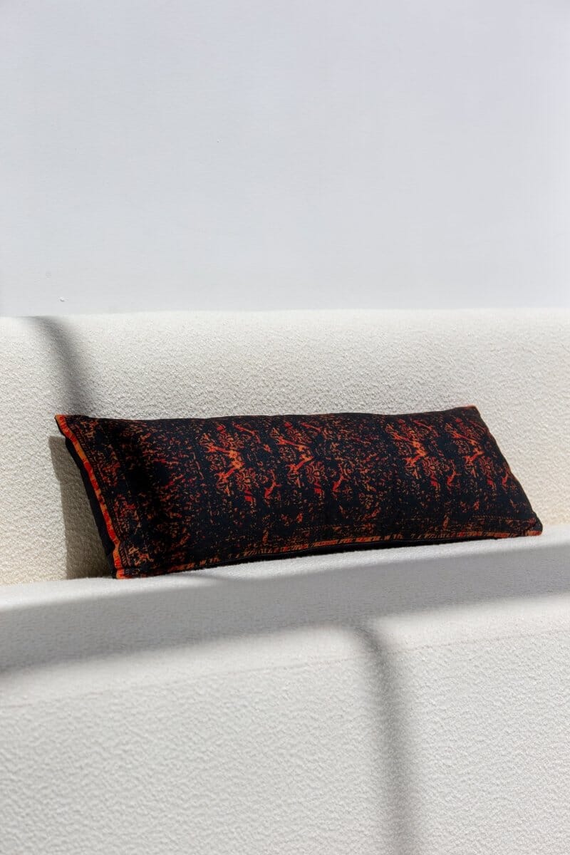 Red & Black Printed Cushion With Filler (30x90 CM)