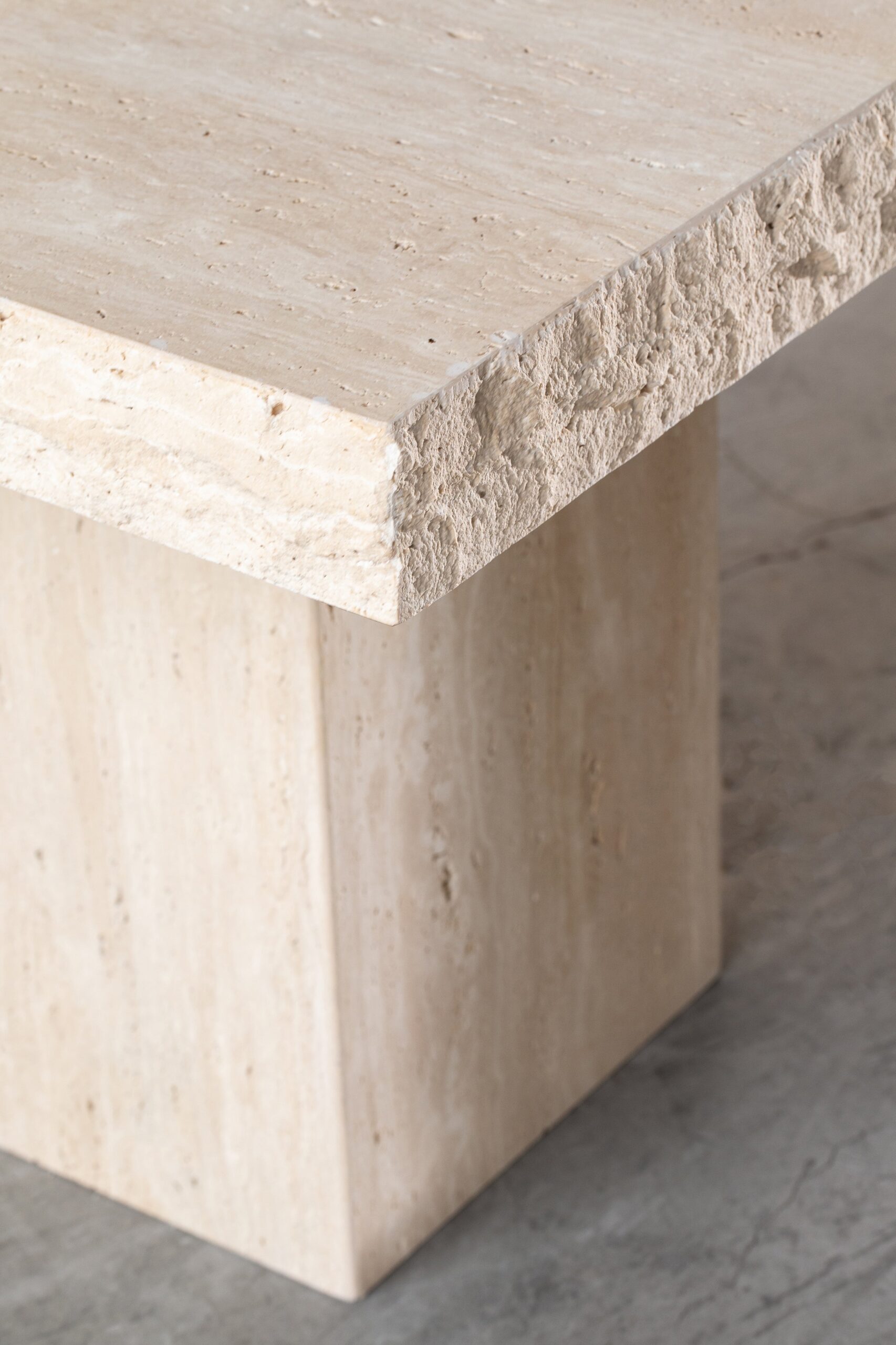 Thalyn Travertine Square Top Side Table - Image 3