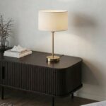 Classic Beige Fabric Table Lamp With Gold Base (45 CM)