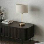 Classic Beige Fabric Table Lamp With Gold Base (45 CM)