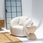 Amanti Off White Boucle Lounge Sofa Chair