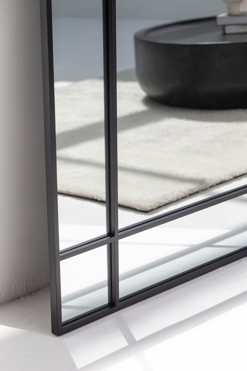 Aurelia Black Window Rectangular Mirror - Image 3