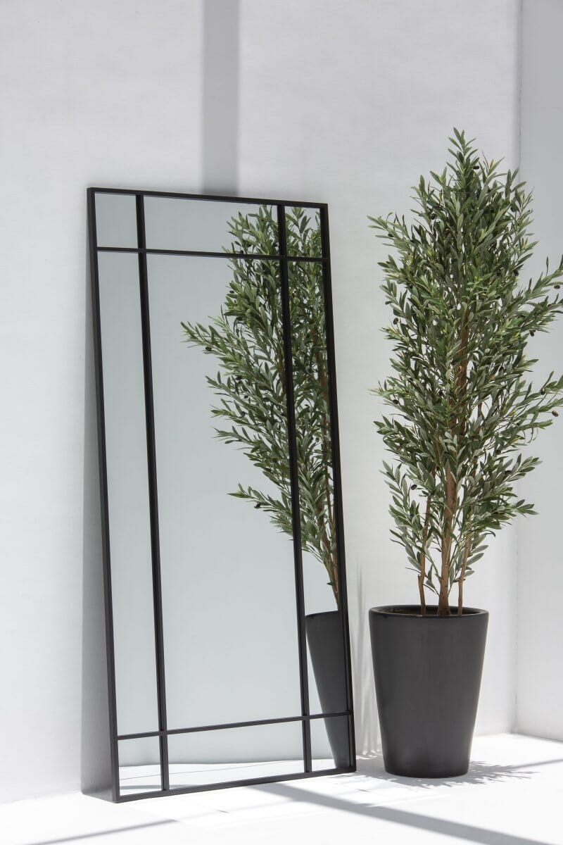 Aurelia Black Window Rectangular Mirror - Image 4