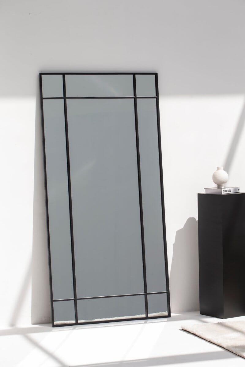 Aurelia Black Window Rectangular Mirror - Image 5