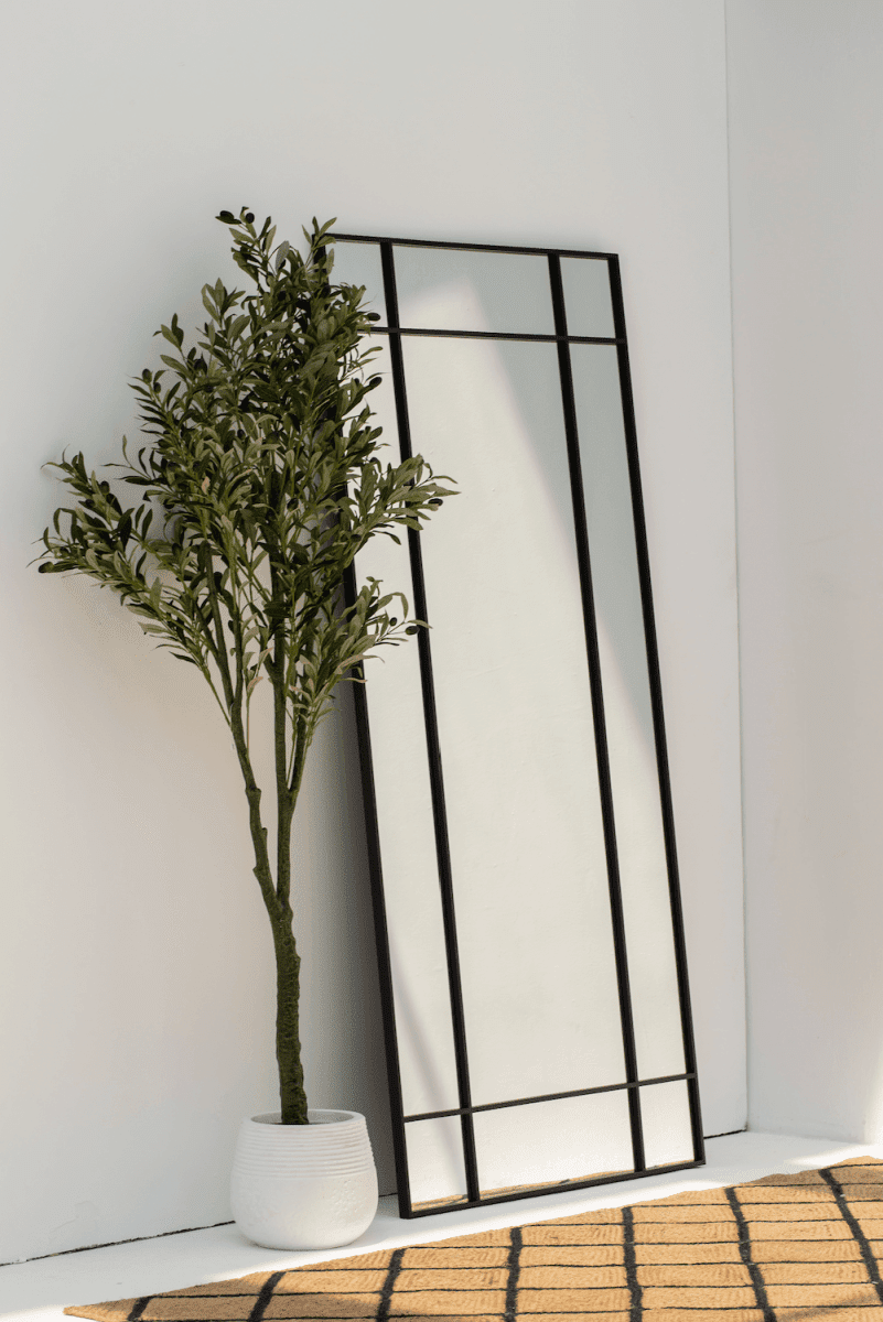 Aurelia Black Window Rectangular Mirror - Image 8