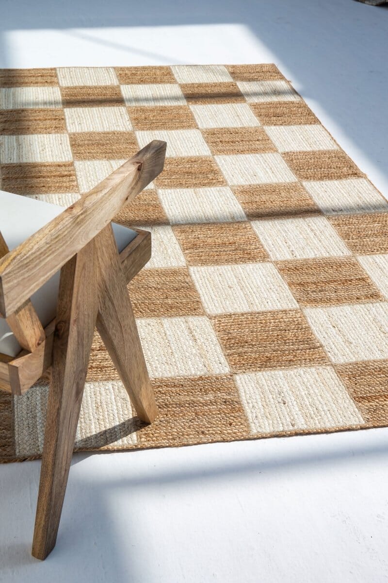 Checkered Naturale - Bleached Jute Rug - Image 3