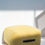 Yellow Mustard Rib Cotton Pouf