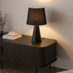 Black Modern Tapered Drum Table Lamp