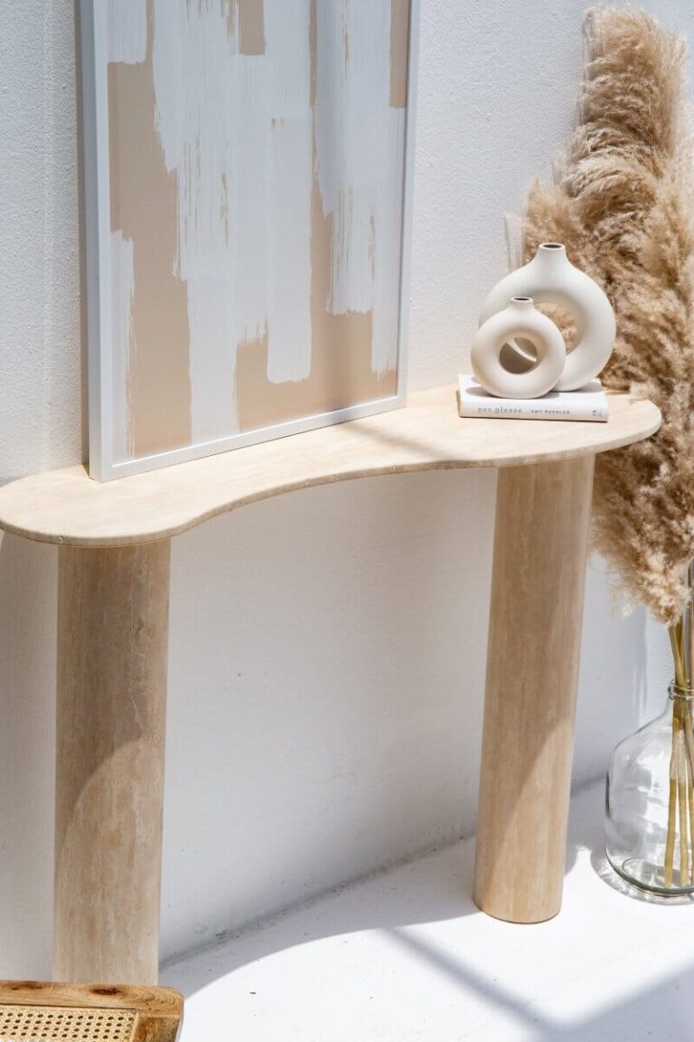 Nola Travertine Irregular Top Console