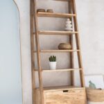 Eliana Ladder Wooden Bookcase with Drawer