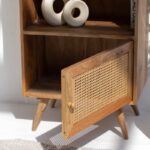 Vesira Rattan Mango Wood Bookcase/Shelves