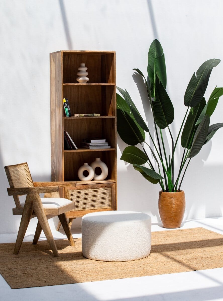 Vesira Rattan Mango Wood Bookcase/Shelves - Image 5