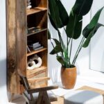 Vesira Rattan Mango Wood Bookcase/Shelves