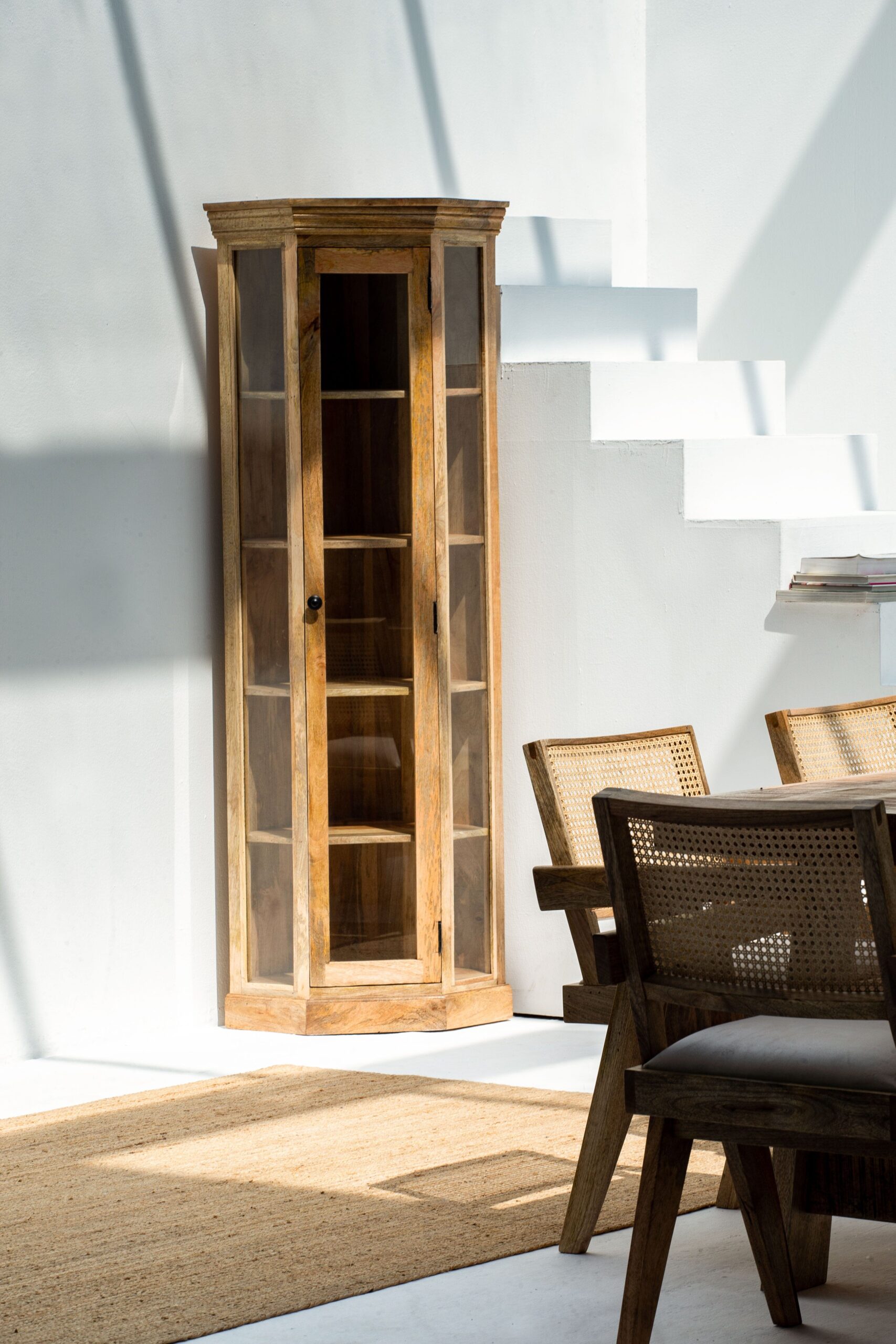 Corner Wooden Display Cabinet - Image 3