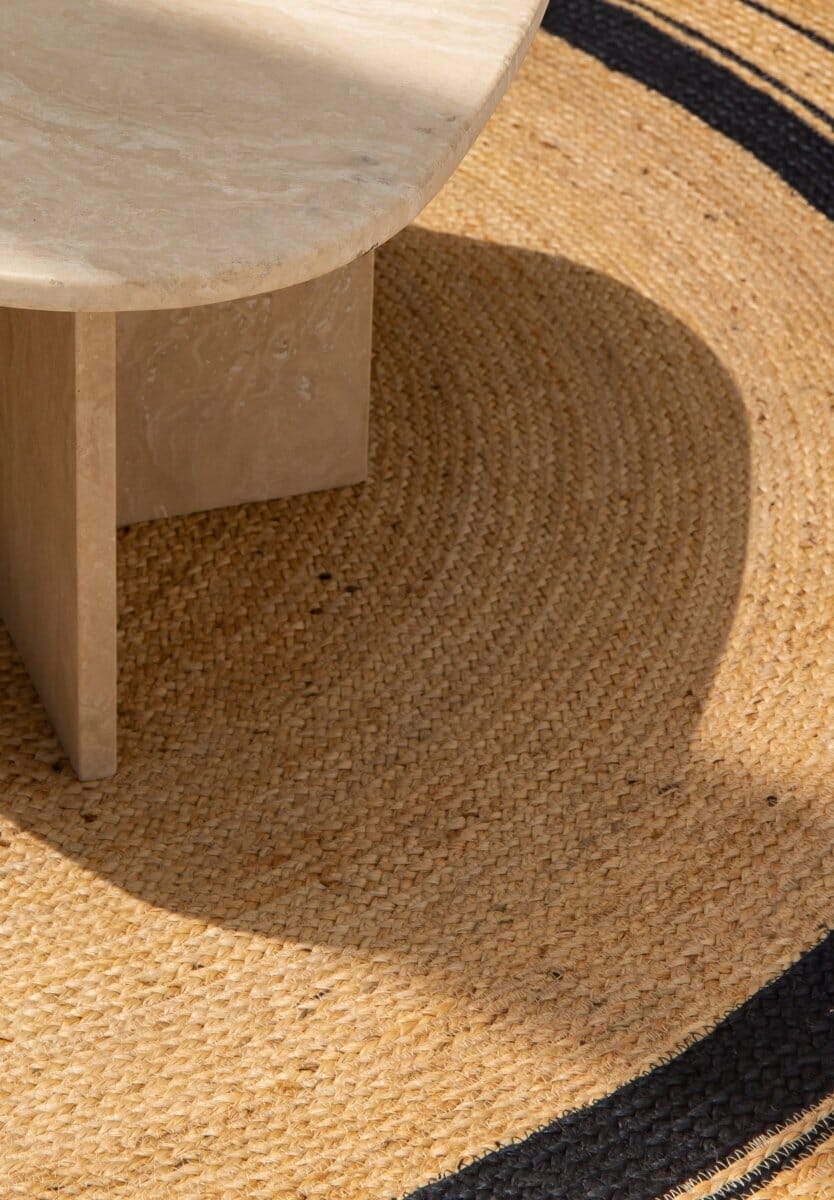 Ebony Earthshine - Natural & Black Braided Jute Round Rug (200 CM) - Image 3