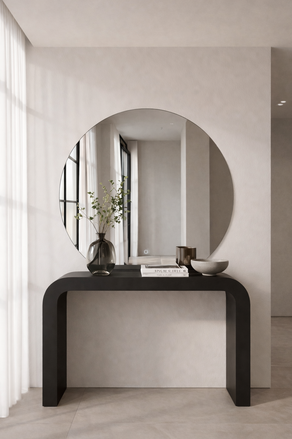 Quinn Half Moon Backlit LED Wall Mirror - Image 2