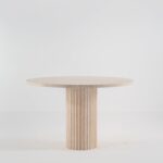 Claire Beige Travertine Round Dining Table