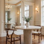 Claire Beige Travertine Round Dining Table