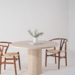 Claire Beige Travertine Round Dining Table