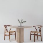 Claire Beige Travertine Round Dining Table