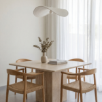 Noren Travertine Square Top Dining Table