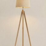 Modern Wooden Tripod Floor Lamp