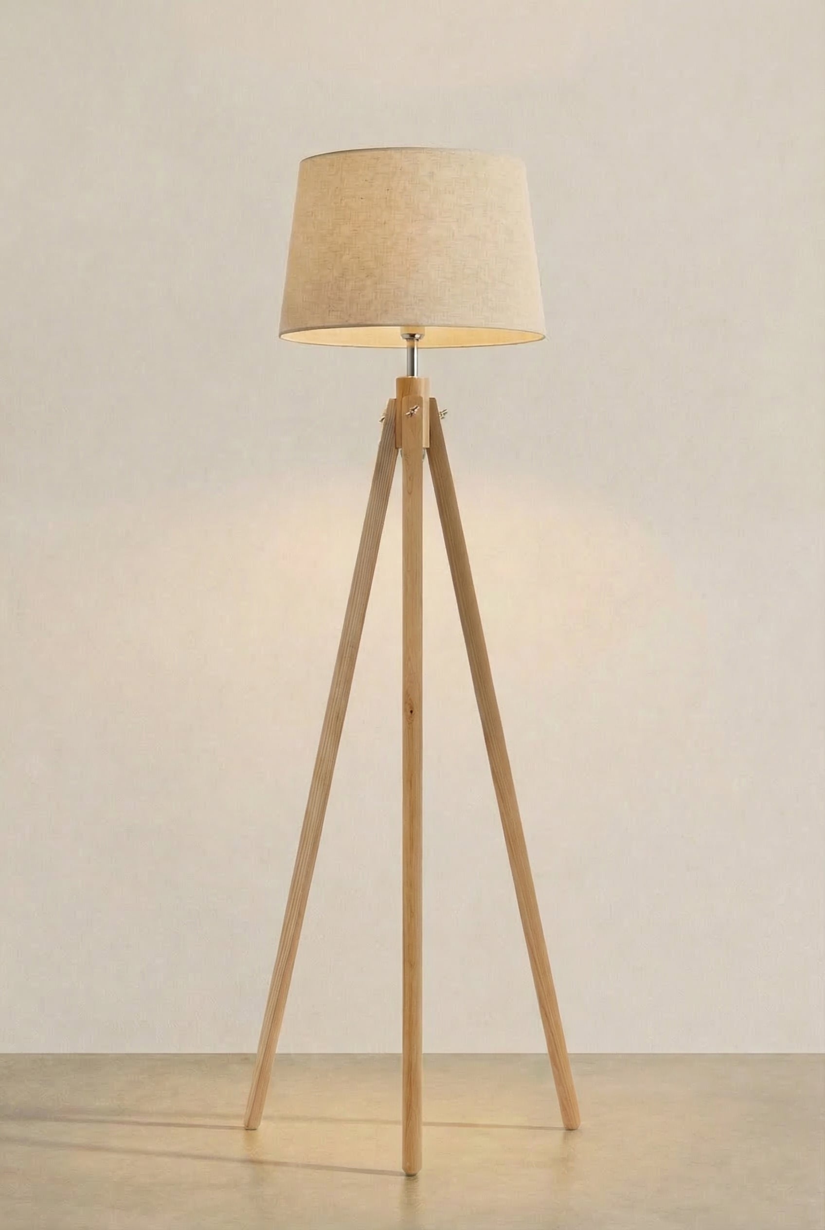 Modern Wooden Tripod Floor Lamp
