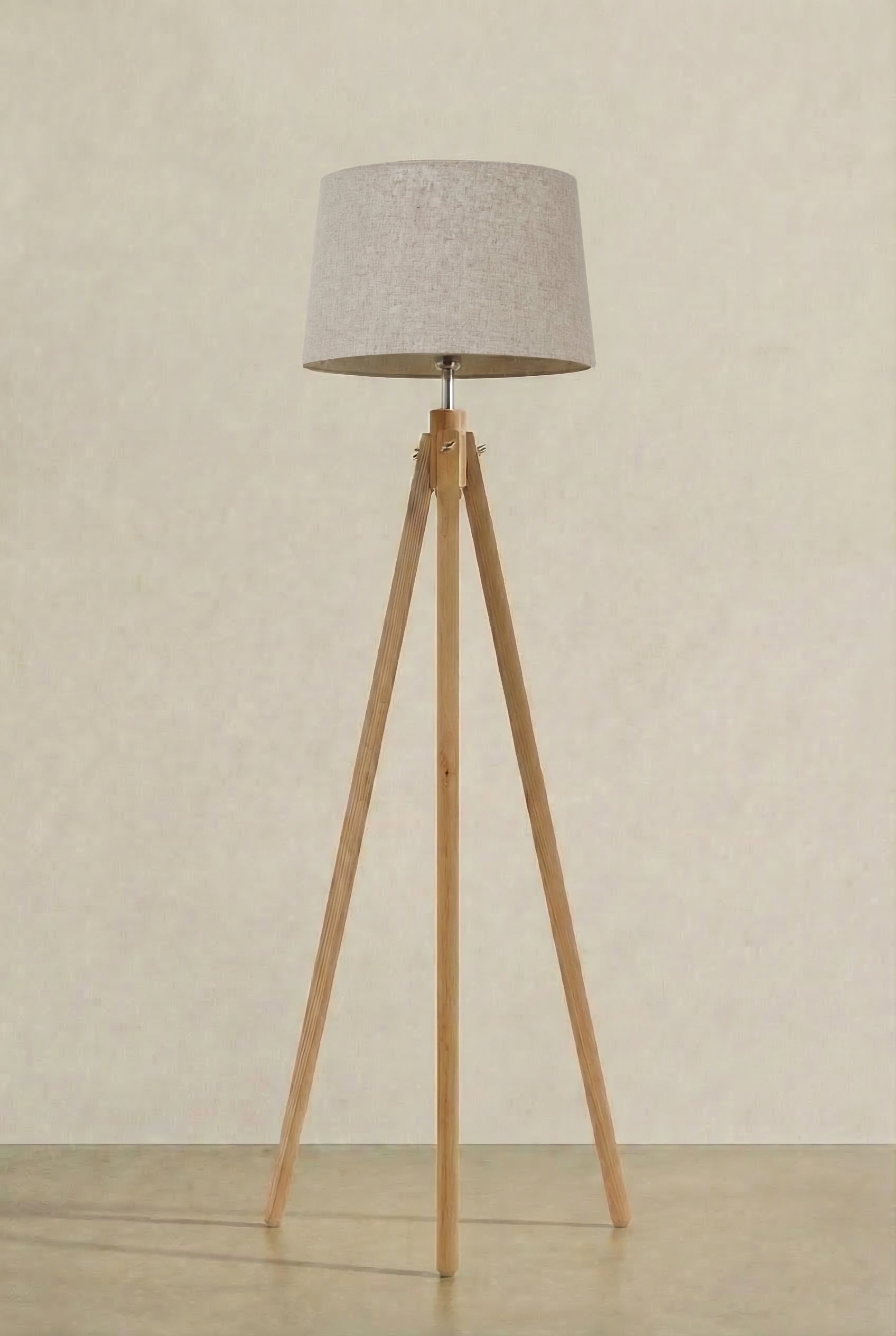 Modern Wooden Tripod Floor Lamp - Image 2