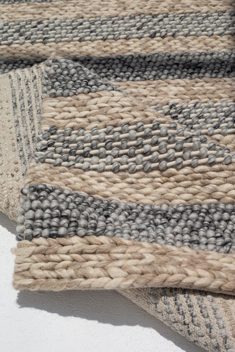 Earthly Fusion - Natural Beige & Grey Woven Rug - Image 2