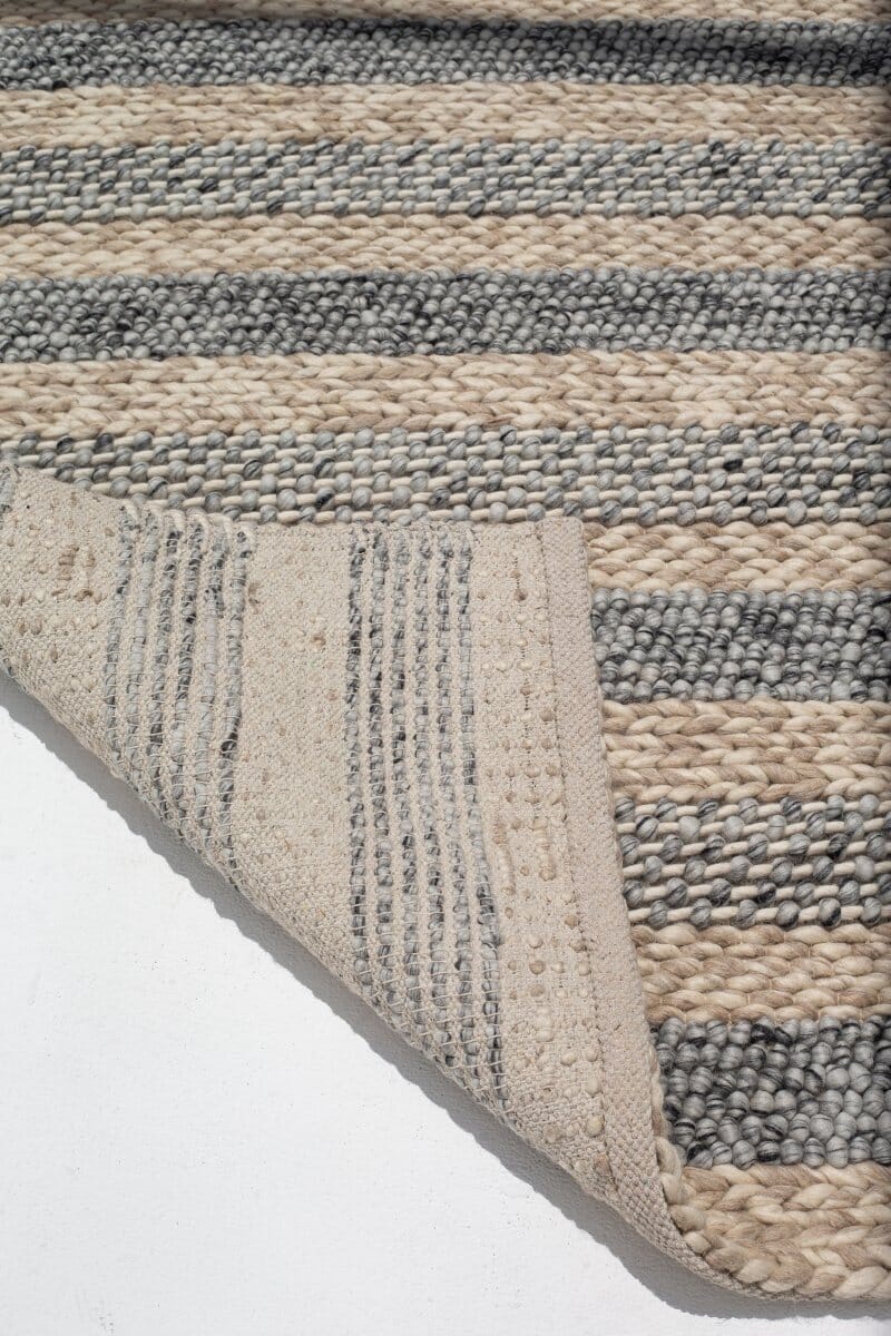 Earthly Fusion - Natural Beige & Grey Woven Rug - Image 3