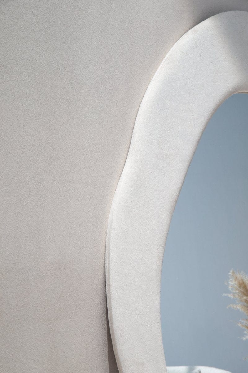 Roxana Off-White Squiggly Flannelette Floor Mirror - Image 6