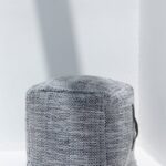 Blue & White Zig Zag Cotton Pouf