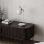 White Globe Table Lamp with Marble Base