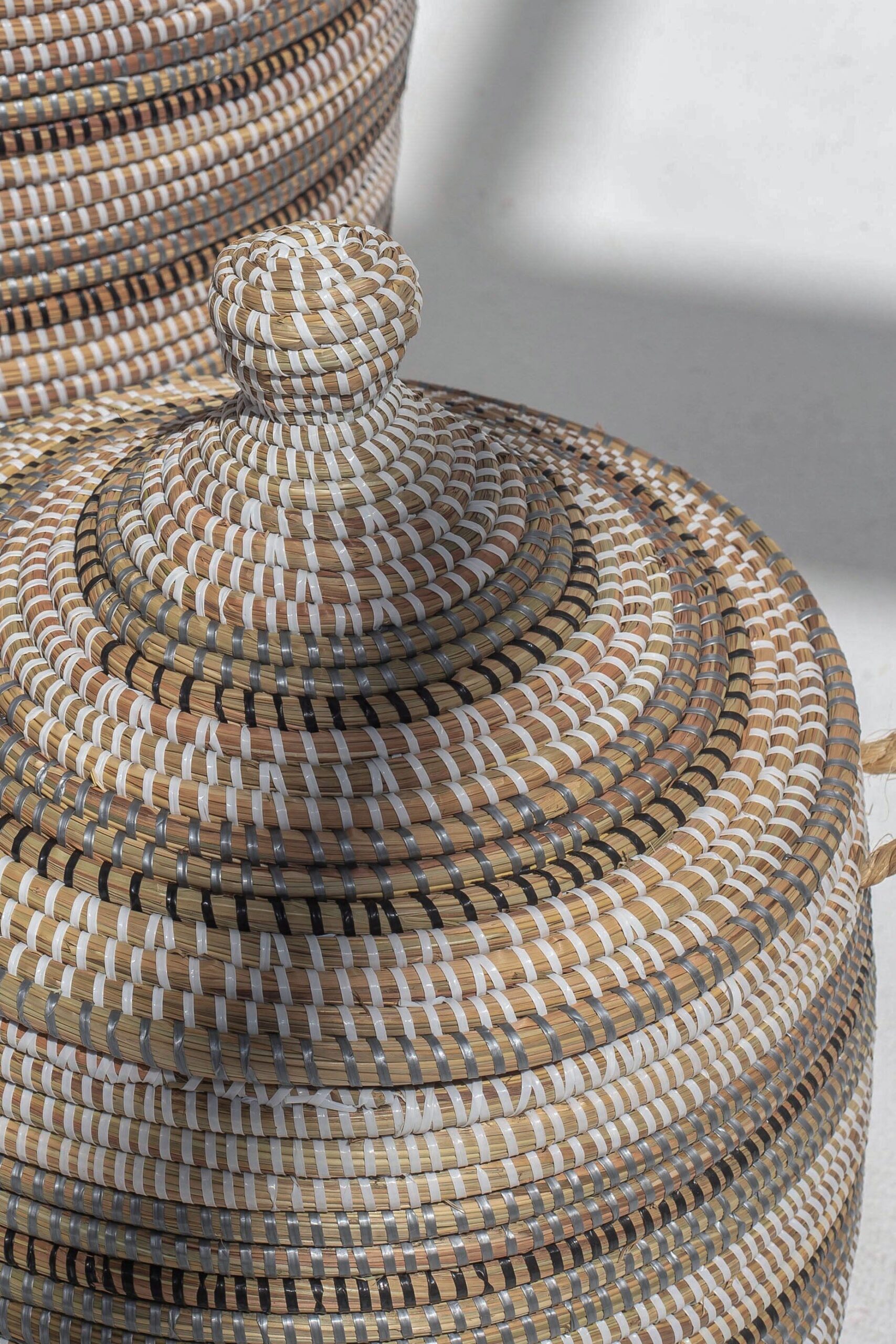 Maisha Black & White Classic Handmade Basket - Image 2