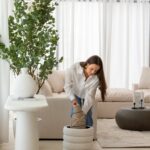 Sevil Off White Boucle Layers Storage Pouf
