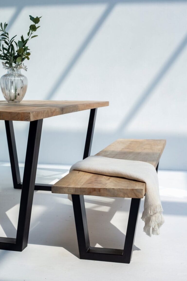 Noriel Mango Wood Industrial Design Bench