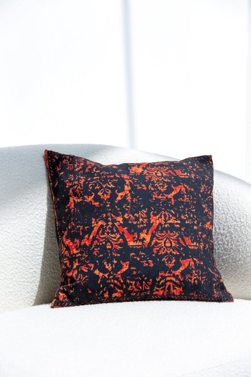 Firey Black Polyester Cushion Cover (45x45CM) - Image 3