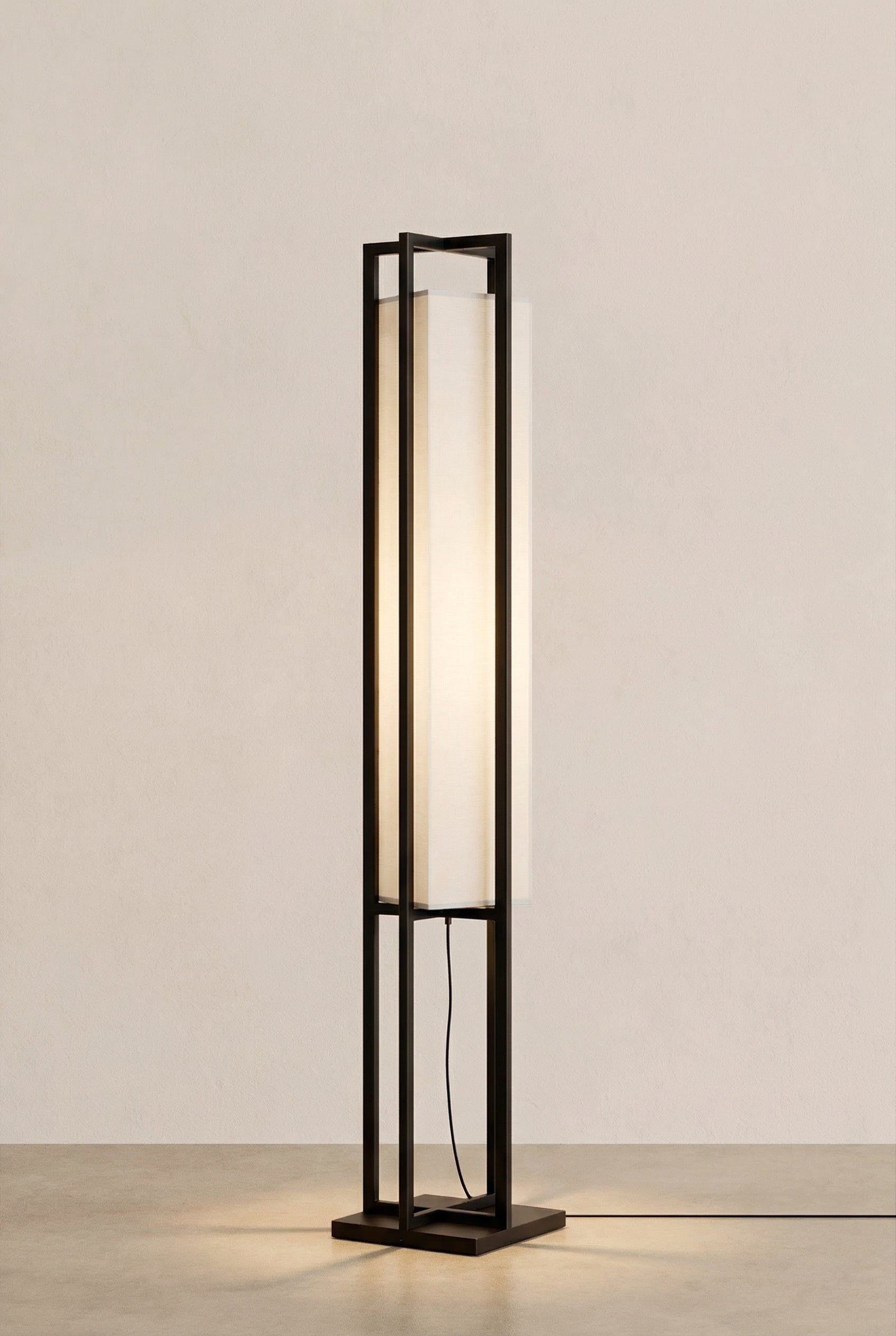 Japanese Retro Black Frame Floor Lamp