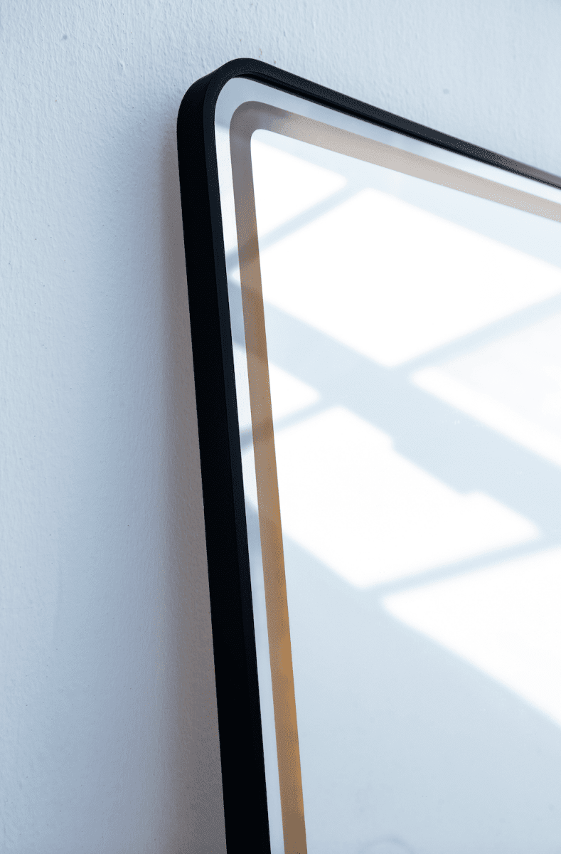 Kayla Black Frame LED Rectangle Wall Mirror - Image 2