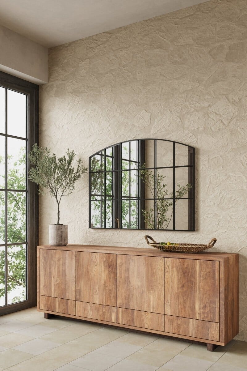 Raven Black Window Black Wall Mirror (120x80 CM)