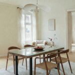 Meadow Railway Wood Dining Table with U Shape Metal Base