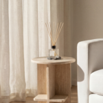 Alyssa Travertine Round Side Table