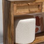 Elena Rattan 2-Drawers Wooden Console