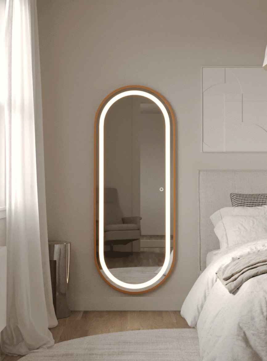 Adelith Gold Mirror With Light