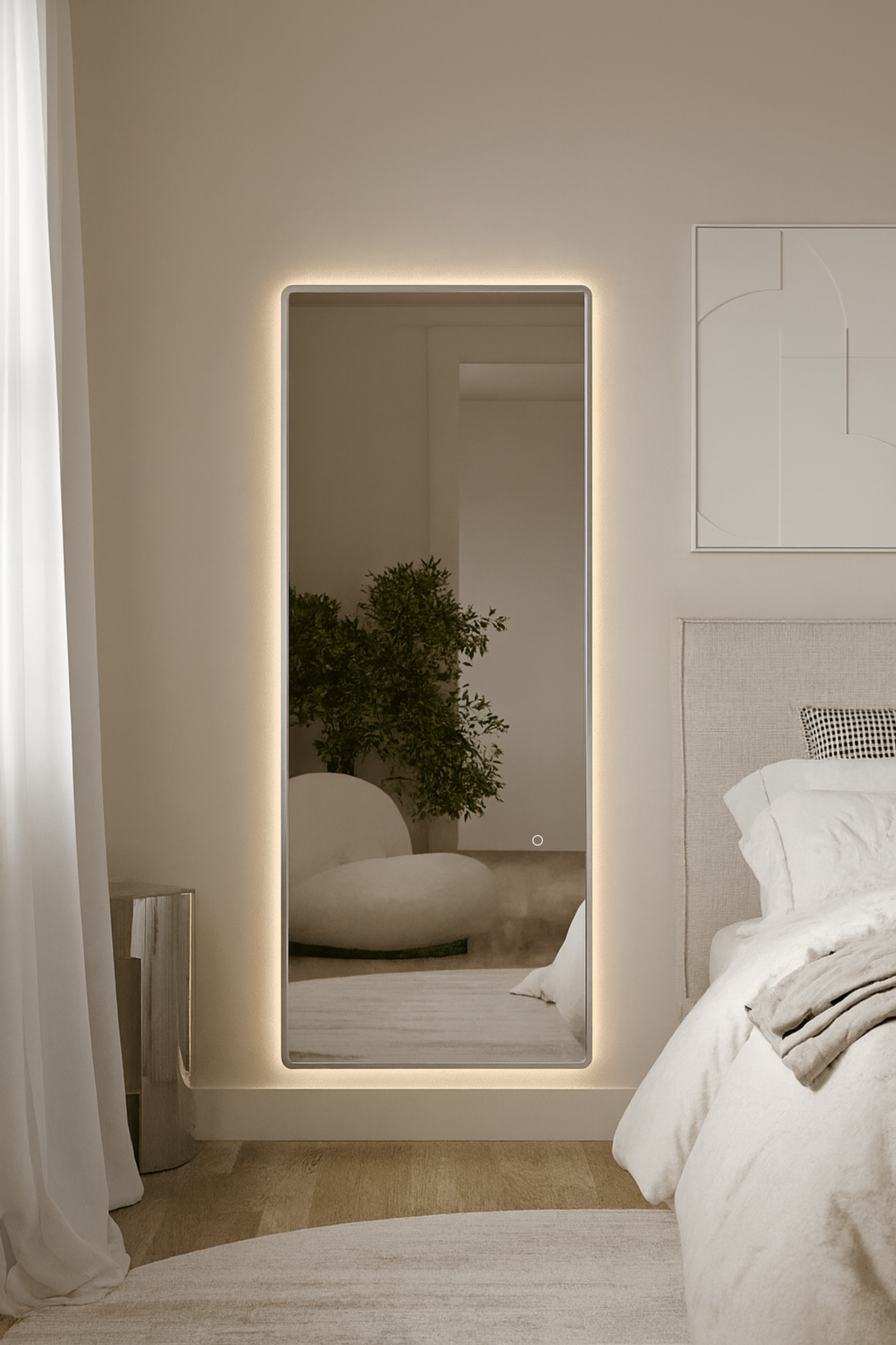 Dariel Silver Backlit Rectangular Mirror