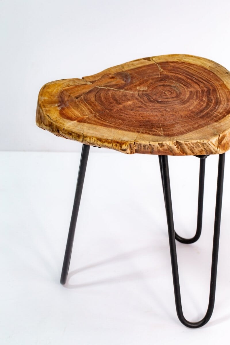 Serel Tree Stump Side Table with Hairpin Legs - Image 3