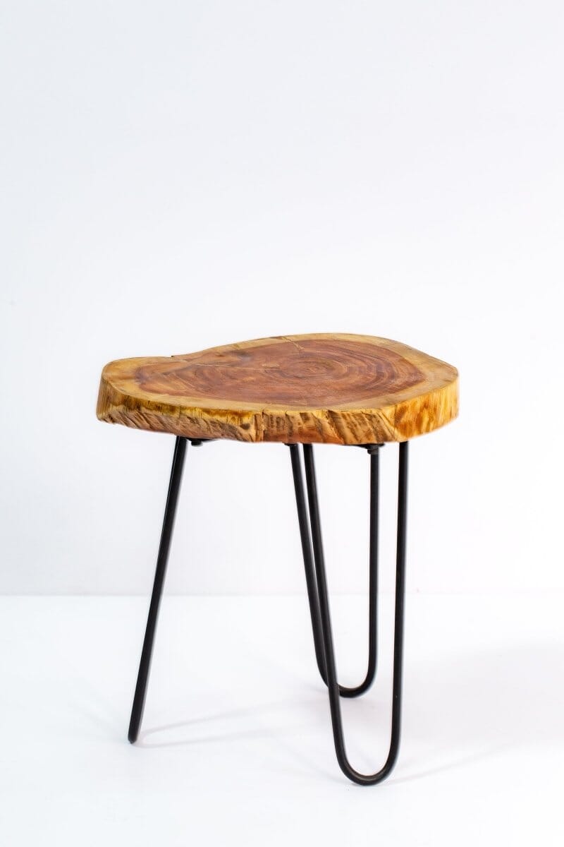 Serel Tree Stump Side Table with Hairpin Legs - Image 4