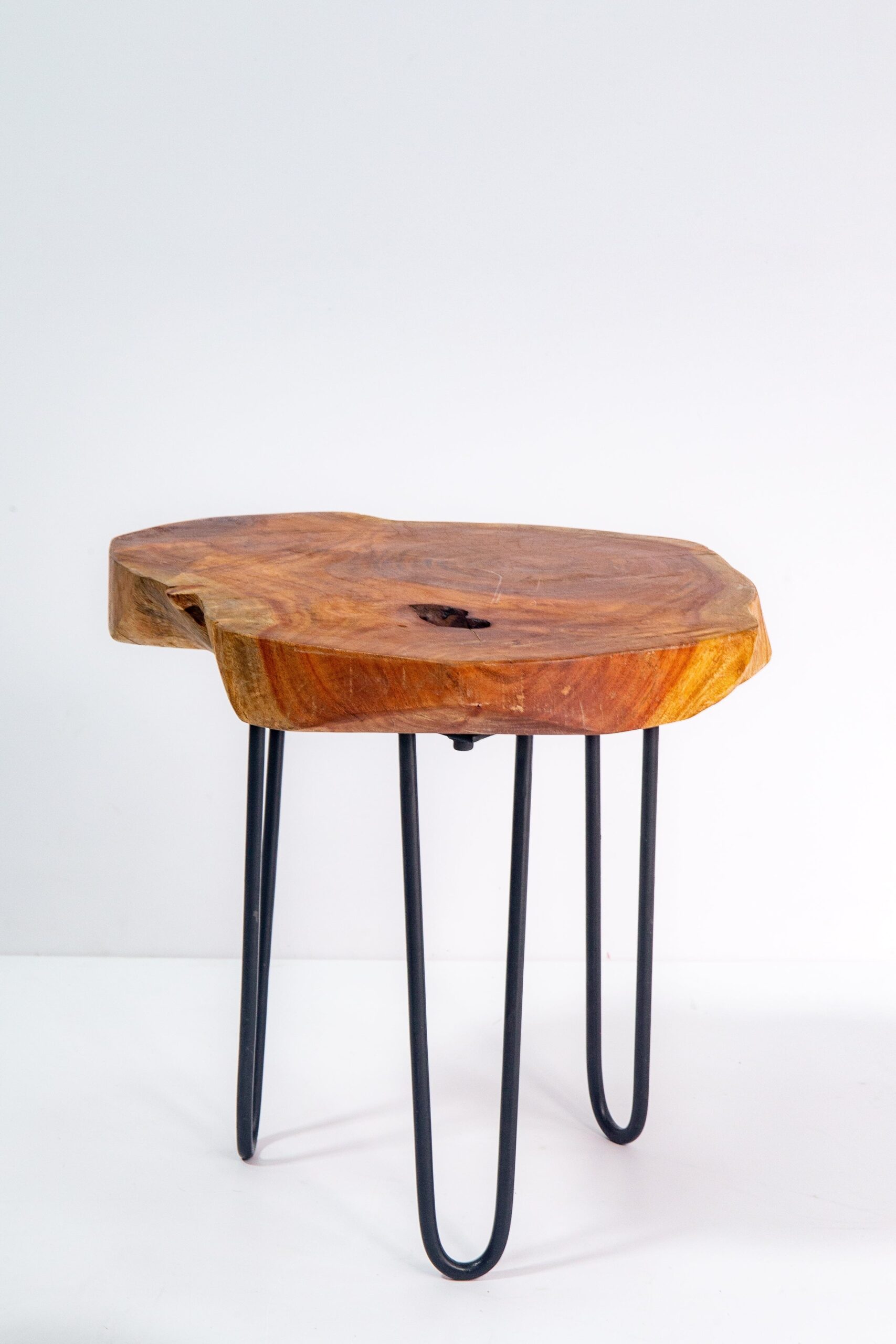 Serel Tree Stump Side Table with Hairpin Legs - Image 5