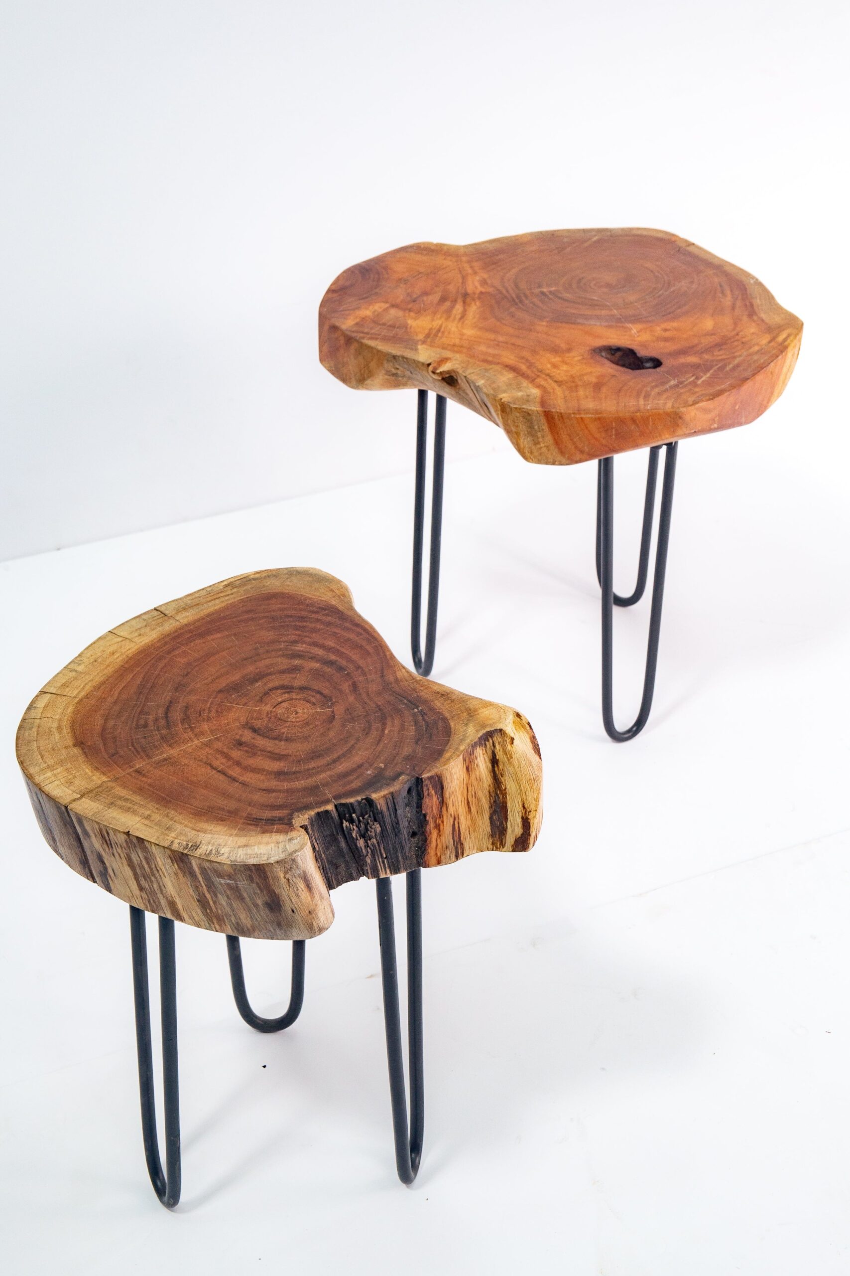 Serel Tree Stump Side Table with Hairpin Legs - Image 7