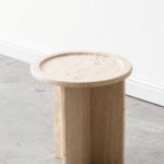 Aria Round Top Travertine Side Table